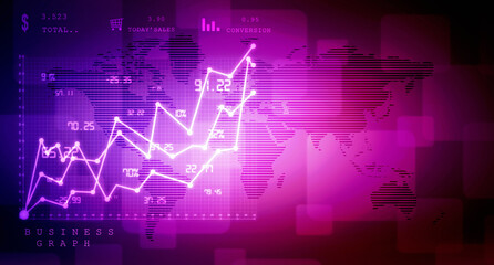 2d rendering Stock market online business concept. business Graph 