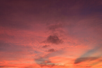 Naklejka na ściany i meble Sunset sky in the evening on twilight with colorful sunlight, Dusk sky background.