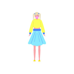 background blonde woman eating gum