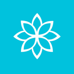 lotus vector logo design illustration on light blue background