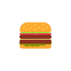 fast food hamburger on white background