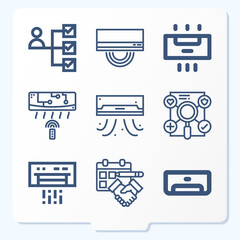 Simple set of 9 icons related to affects