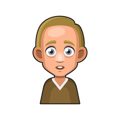 Cute Young Man Avatar Character. Cartoon Style Userpic Icon. Vector