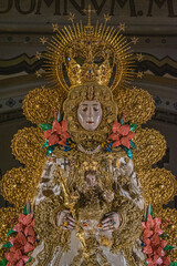 Amazing image of the Virgen del Rocío in the church of Almonte, 6 of February, Almonte, Spain
