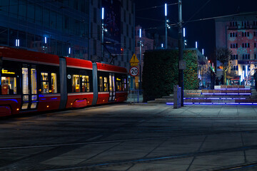 Katowice centrum miasta zimą.  © Szymon