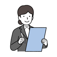 Woman writing on writing paper