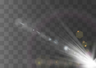 Vector transparent sunlight special lens flare light effect