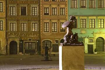 Mermaid of Warsaw at market square in Warsaw. Poland © Andrey Shevchenko
