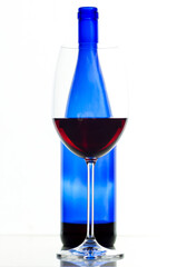 Glass wine bottles isolated on white