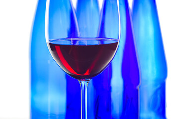 Glass wine bottles isolated on white