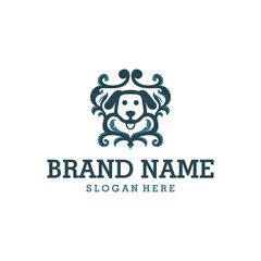Head Dog Ornament Logo Design