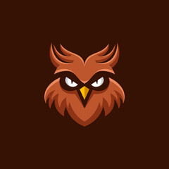 Head Owl Mascot Logo Design