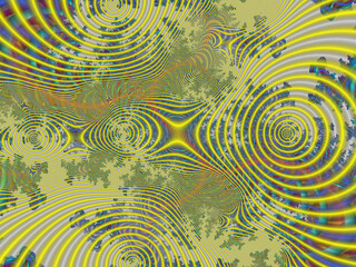 Yellow green stars winter abstract background with circles