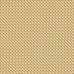 Golden background with honeycomb shapes. Seamless pattern with glitter effect. Template texture for invitation, poster, card, banner, announcements and others. Vector illustration.