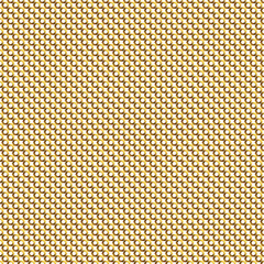 Golden background with honeycomb shapes. Seamless pattern with glitter effect. Template texture for invitation, poster, card, banner, announcements and others. Vector illustration.