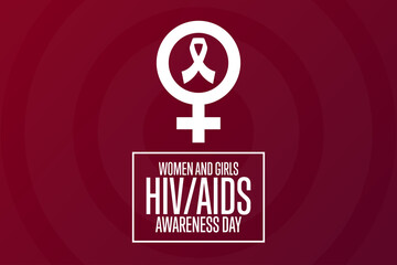 National Women and Girls HIV, AIDS Awareness Day. March 10. Holiday concept. Template for background, banner, card, poster with text inscription. Vector EPS10 illustration.