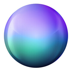 Glass colorful ball or precious pearl. Glossy realistic ball, 3D abstract vector illustration highlighted on a white background. Big metal bubble with shadow.