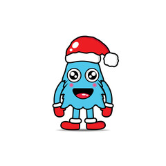 cute vector cartoon monsters Christmas. Design for print, decoration, t-shirt, illustration, or sticker mascot kawaii