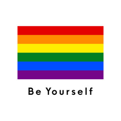 LGBT flag for gay, lesbian, bisexual, transgender, asexual, intersexual and queer relationship, love or sexuality rights.
