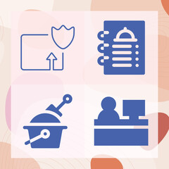 Simple set of paper related filled icons