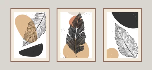 Moderne abstrakte Blätter zeichnen Kunsthintergrund mit verschiedenen Formen für Wanddekoration, Postkarten- oder Broschüren-Cover-Design. Vektor-Illustrationen-Design © TripleP Studio