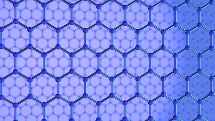 Carbon hexagonal pattern, 3d render illustration