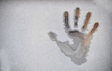 hand print on white background