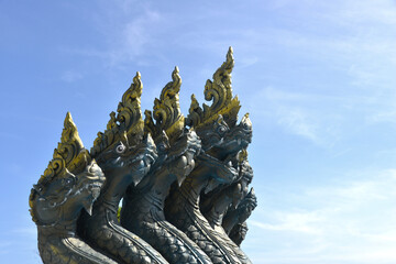 Multi Head Naka Statue Under Blue Sky