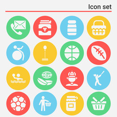 16 pack of foul  filled web icons set