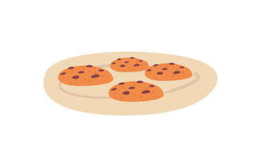 Sweet cookies on plate isolated vector design