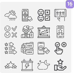 Simple set of classification related lineal icons.