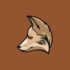 vector logo illustration of a fox head