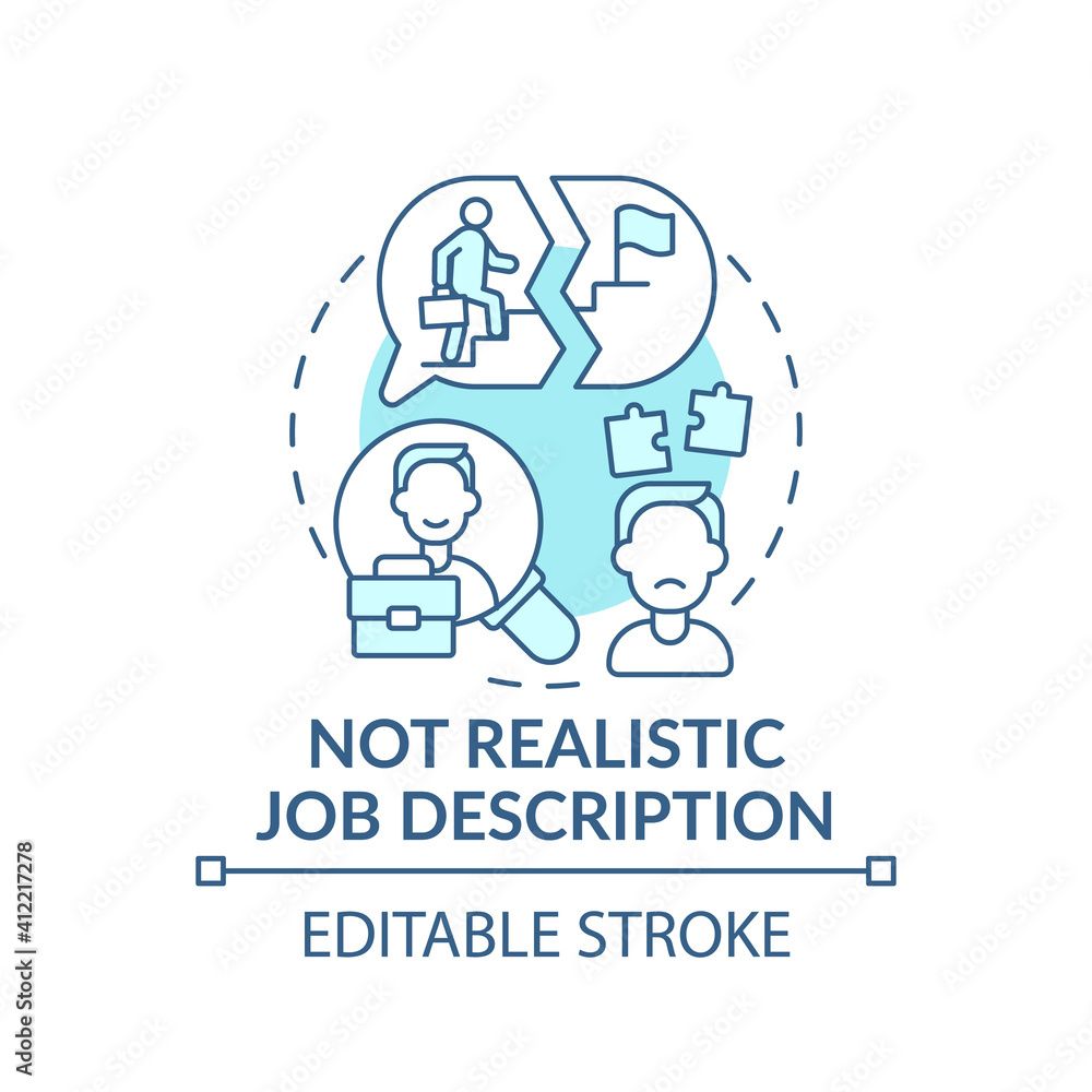 Aufkleber information of recruitment concept icon. not realistic job description idea thin line illustration. 