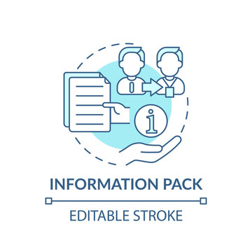 Set Of Documents Giving Useful Information Concept Icon. Employee Adaptation. Materials For New Workers Thin Line Illustration. Vector Isolated Outline RGB Color Drawing. Editable Stroke