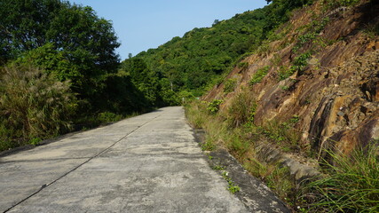 a road on the Monkey Mountain, Son Tra Peninsula, Da Nang, Vietnam, February