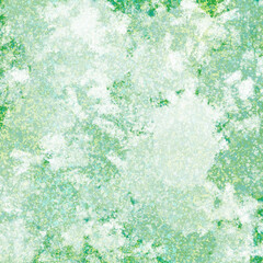 Fresh green watercolor surface with white splashes.