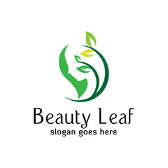 beauty leaf logo design for natural beauty salon,cosmetics,modern vector template