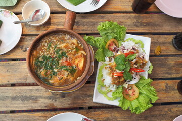 Thai food at Huk ping, Kampangpetch, Thailand. - obrazy, fototapety, plakaty