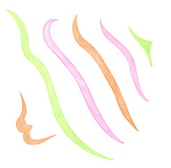 Colored pencils drawing Abstract colorful Stripes isolated