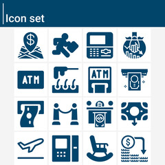 Plakat Simple set of withdrawal related filled icons.