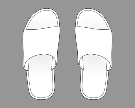 Tienerjaren Wat gouden White Slipper Shoes Template On Gray Background. Top View, Vector File  Stock Vector | Adobe Stock