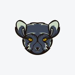vector logo illustration of a lemur head