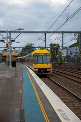 Fototapeta premium Passages Train going through Summer Hill Station NSW Australia