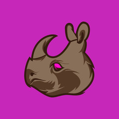 vector logo illustration of a rhino head