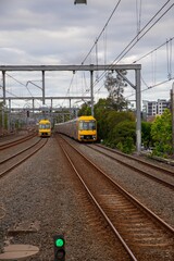 Passages Train going through Summer Hill Station NSW Australia