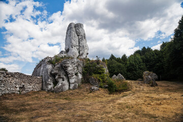 Rocks in the Krakow-Czestochowa Jura in Poland