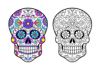 sugar skull coloring page