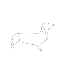 Dog one line drawing, vector illustration