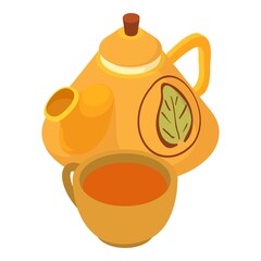 Herbal tea icon. Isometric illustration of herbal tea vector icon for web