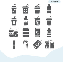 Simple set of bicarbonate related filled icons.